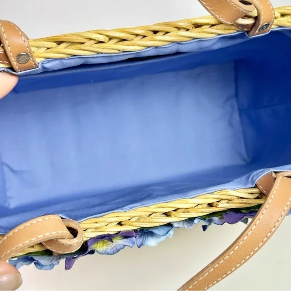 Kate Spade New York Straw Bag with Leather Top Handles NEW - Picture 9 of 10